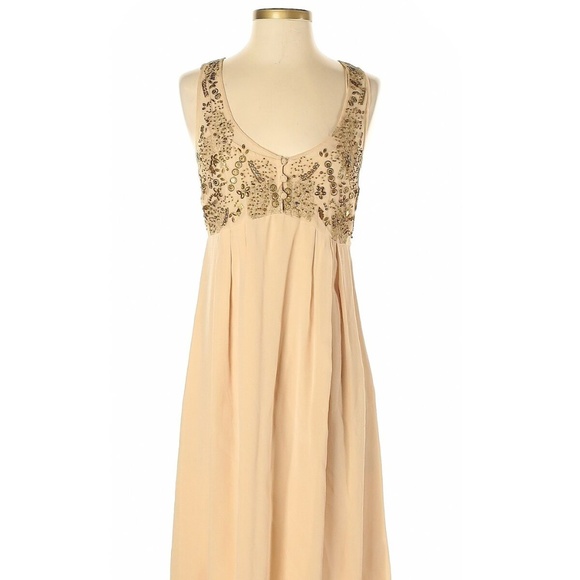 SOLD- ANTHROPOLOGIE silk beaded goddess dress- NWT - Picture 2 of 8
